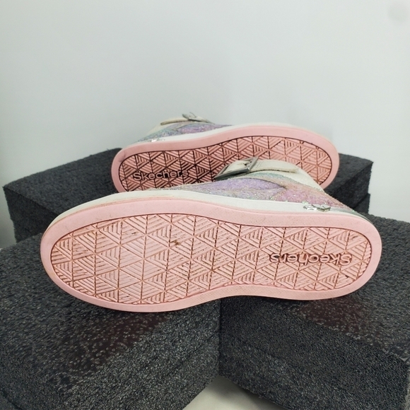 Skechers Girls Multi Colored Sparkle High Top Sneakers Size 3 Youth Shoes - Picture 5 of 10